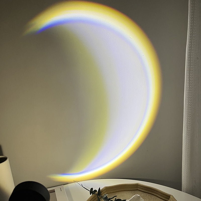 INS USB Moon Lamp LED Rainbow Neon Night Sunset Light Projector Photography Wall Atmosphere Lighting For Bedroom Home Decor - Zambeel