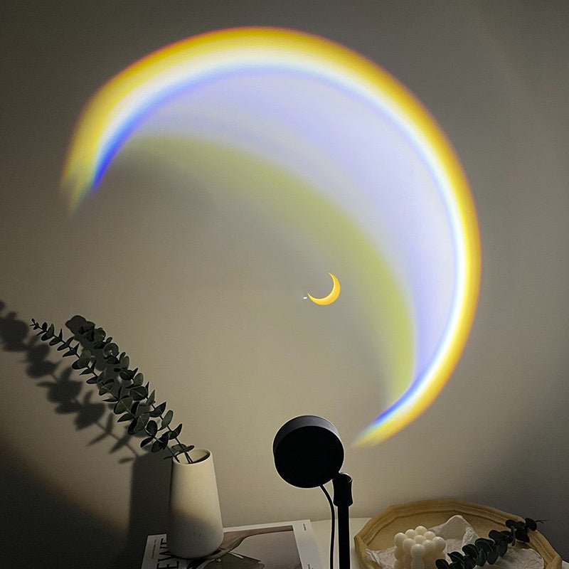 INS USB Moon Lamp LED Rainbow Neon Night Sunset Light Projector Photography Wall Atmosphere Lighting For Bedroom Home Decor - Zambeel