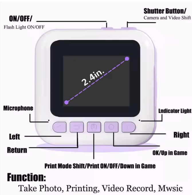 Instant Kids printing Camera © - Zambeel