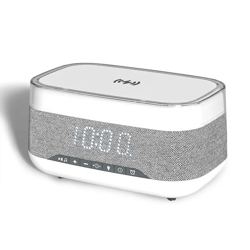 Intelligent Multifunctional Alarm Clock Bluetooth Speaker Wireless Charger Fast Charge Clock Atmosphere Night Light Home Decor - Zambeel
