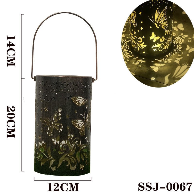 Iron Solar Lantern Butterfly Lamp Lawn Projection - Zambeel