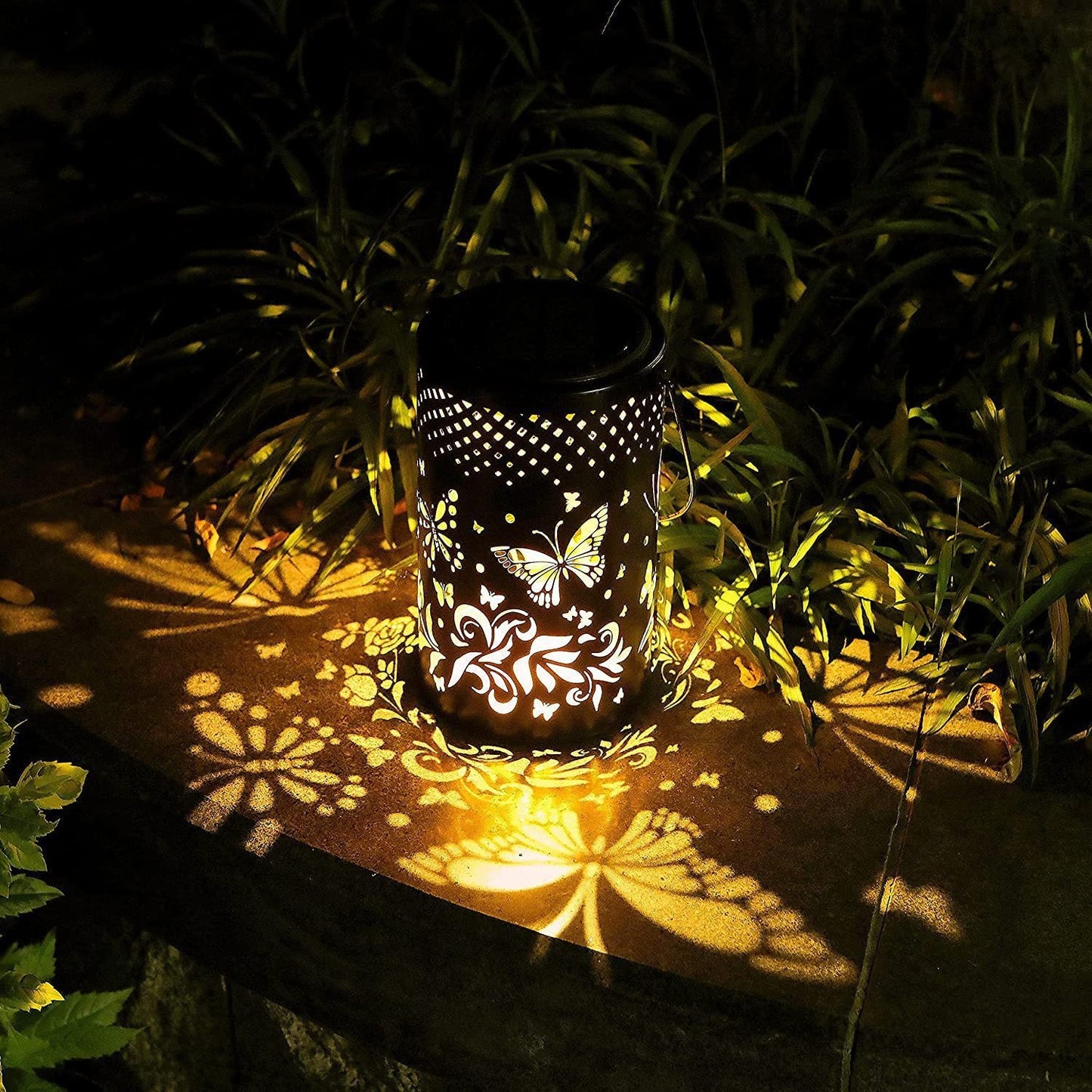 Iron Solar Lantern Butterfly Lamp Lawn Projection - Zambeel