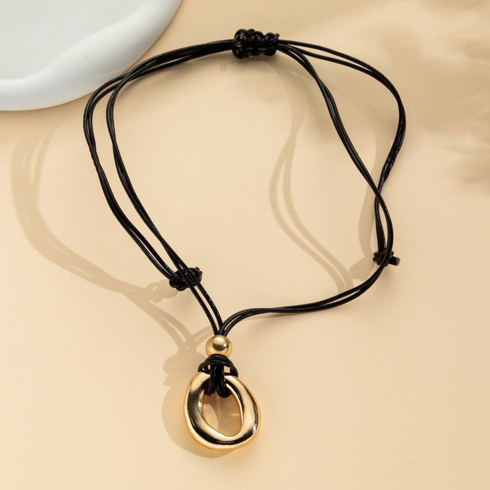 Irregular With Personality Circle Pendant Necklace Tether For Women - Zambeel