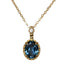 Japanese Blue Topaz Inlaid Pendant Necklace Plated 925 - Zambeel