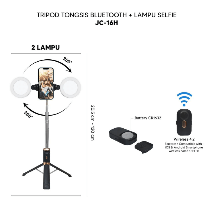 JC Series - Wireless Bluetooth Selfie Stick - Zambeel