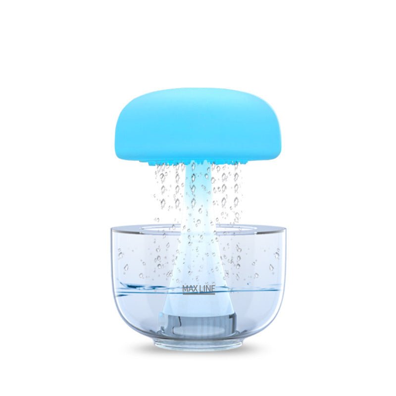 Jellyfish Raindrop Humidifier Ultrasonic Atomization Seven - color Ambience Light Cloud Rain Aroma Diffuser Home Decor - Zambeel