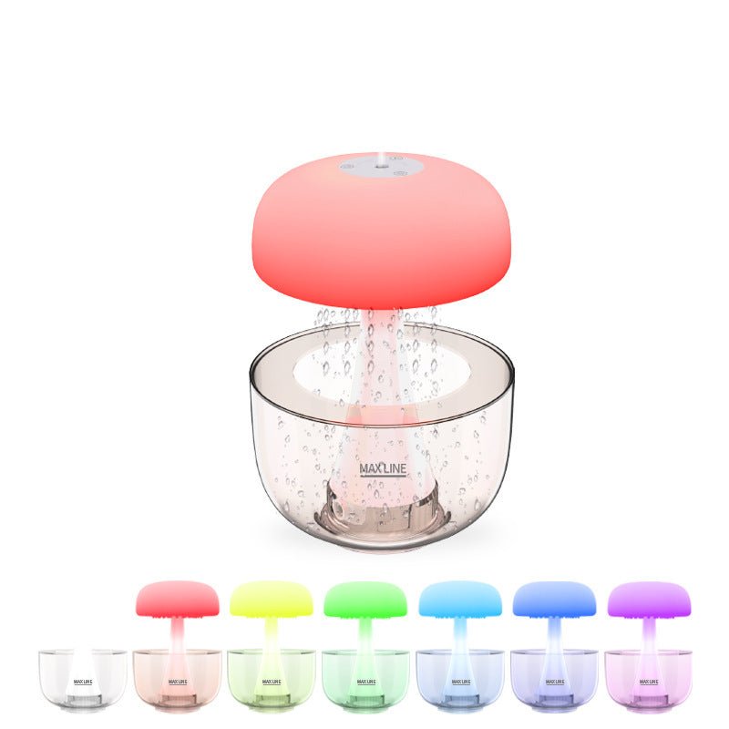 Jellyfish Raindrop Humidifier Ultrasonic Atomization Seven - color Ambience Light Cloud Rain Aroma Diffuser Home Decor - Zambeel