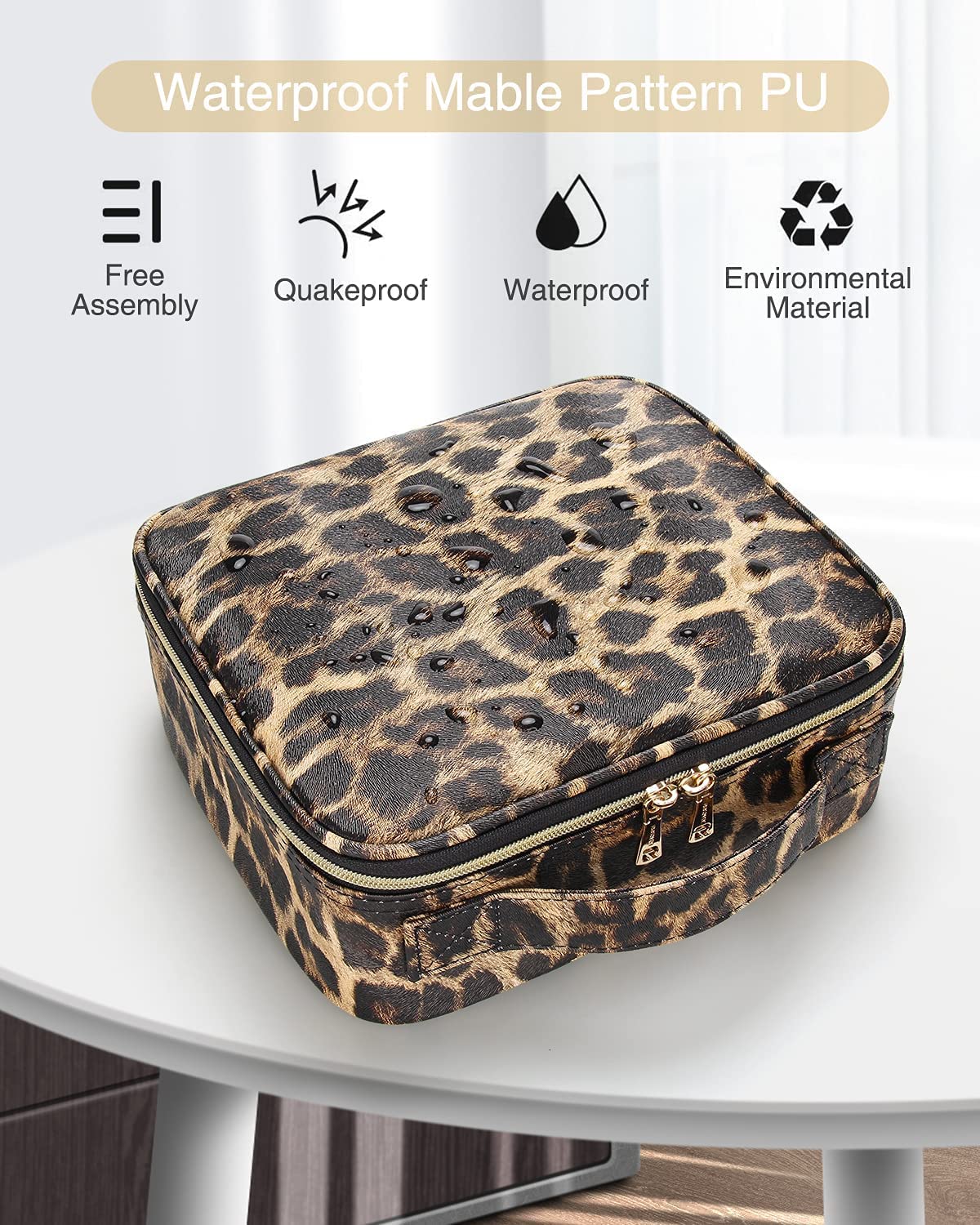 Jioney - Leopard Print Cosmetic Case - Zambeel