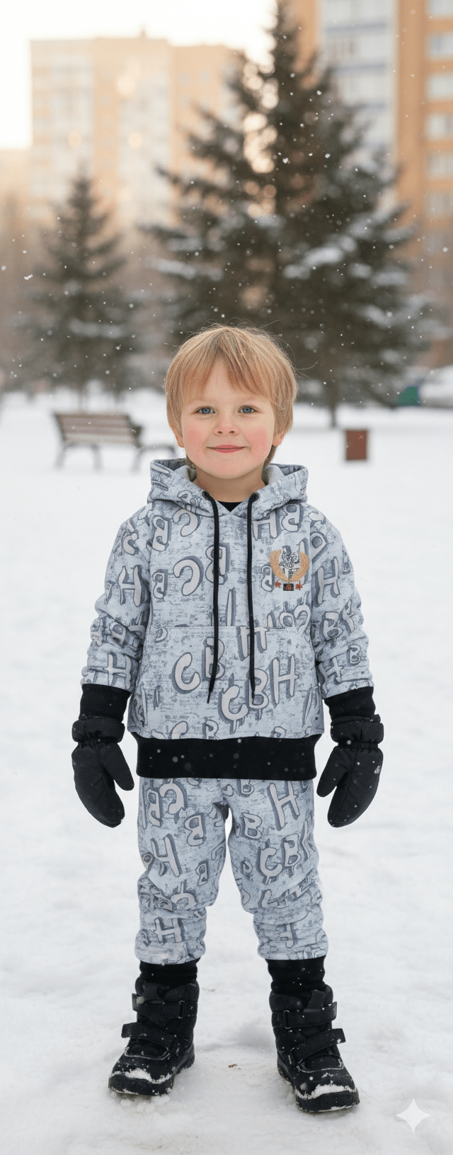 Kids Alphabet Print Hoodie Set - Zambeel