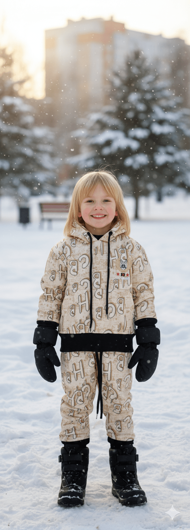 Kids Alphabet Print Hoodie Set - Zambeel