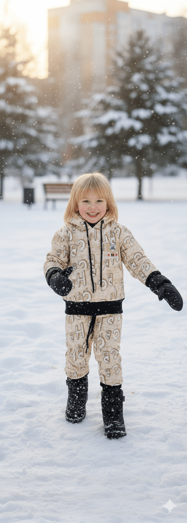 Kids Alphabet Print Hoodie Set - Zambeel