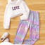 Kids Furry Love Hoodie & Holographic Pants Set - Zambeel