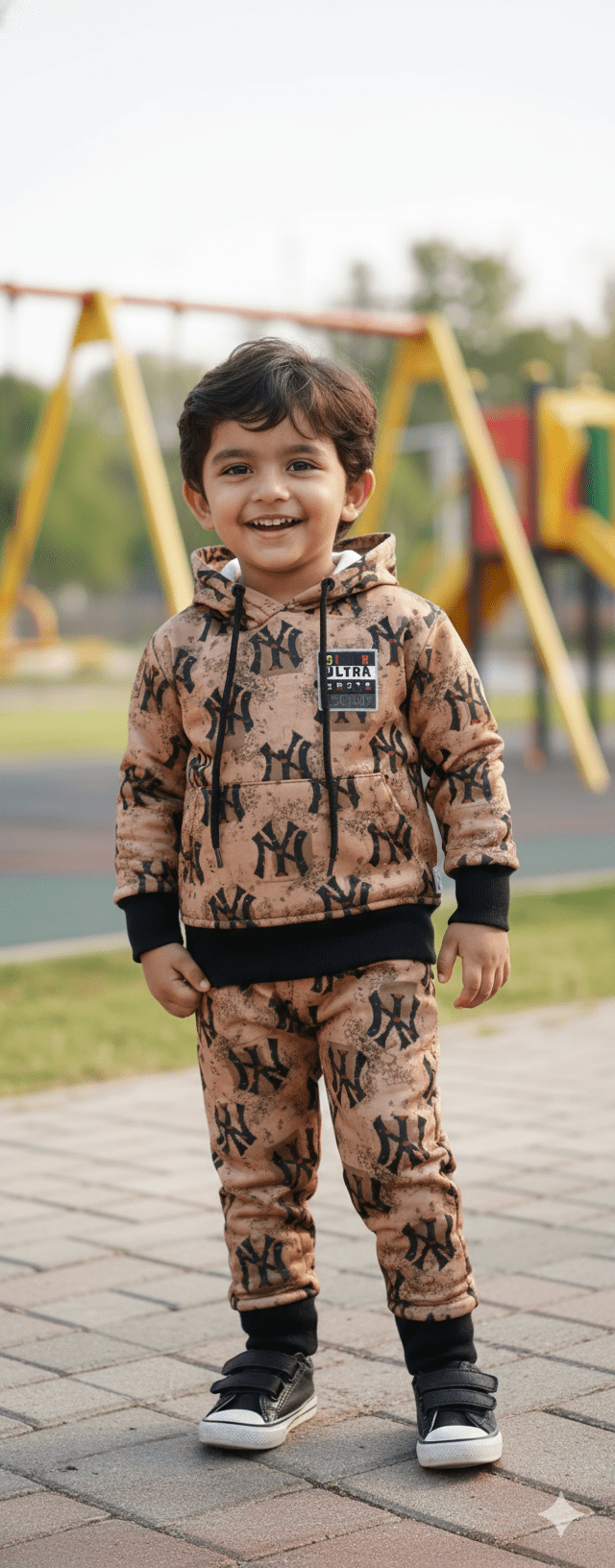 Kids NY Pattern Hoodie & Trouser Set - Zambeel