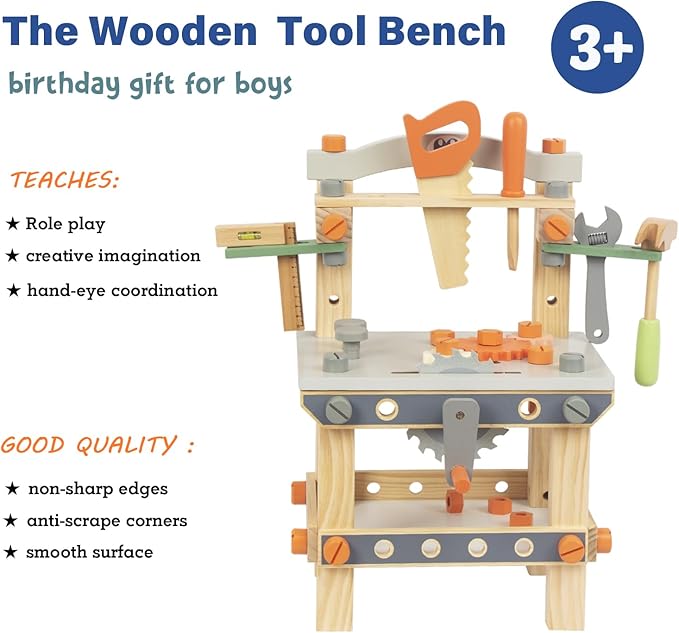 Kids Wooden Tool Workbench © - Zambeel
