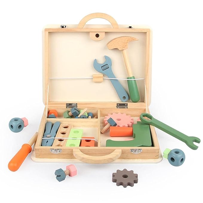 Kids Wooden Toolbox Toy Set © - Zambeel