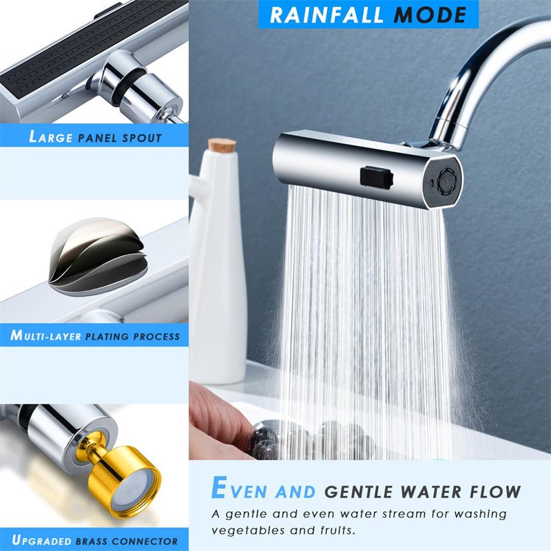 Kitchen Faucet Waterfall Outlet Splash Proof Universal Rotating Bubbler Multifunctional Water Nozzle Extension Kitchen Gadgets - Zambeel
