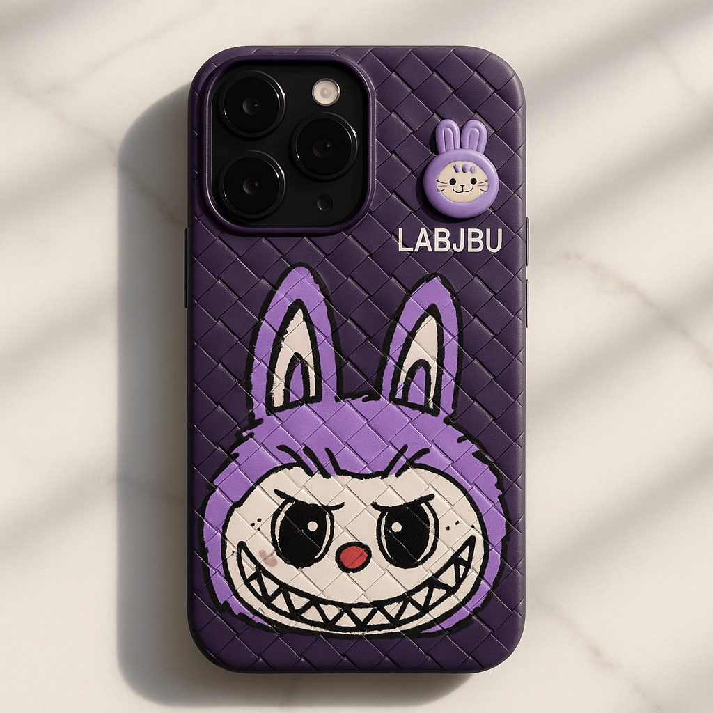 Labubu - 3D Bunny Woven‑Texture Protective iPhone Case - Zambeel