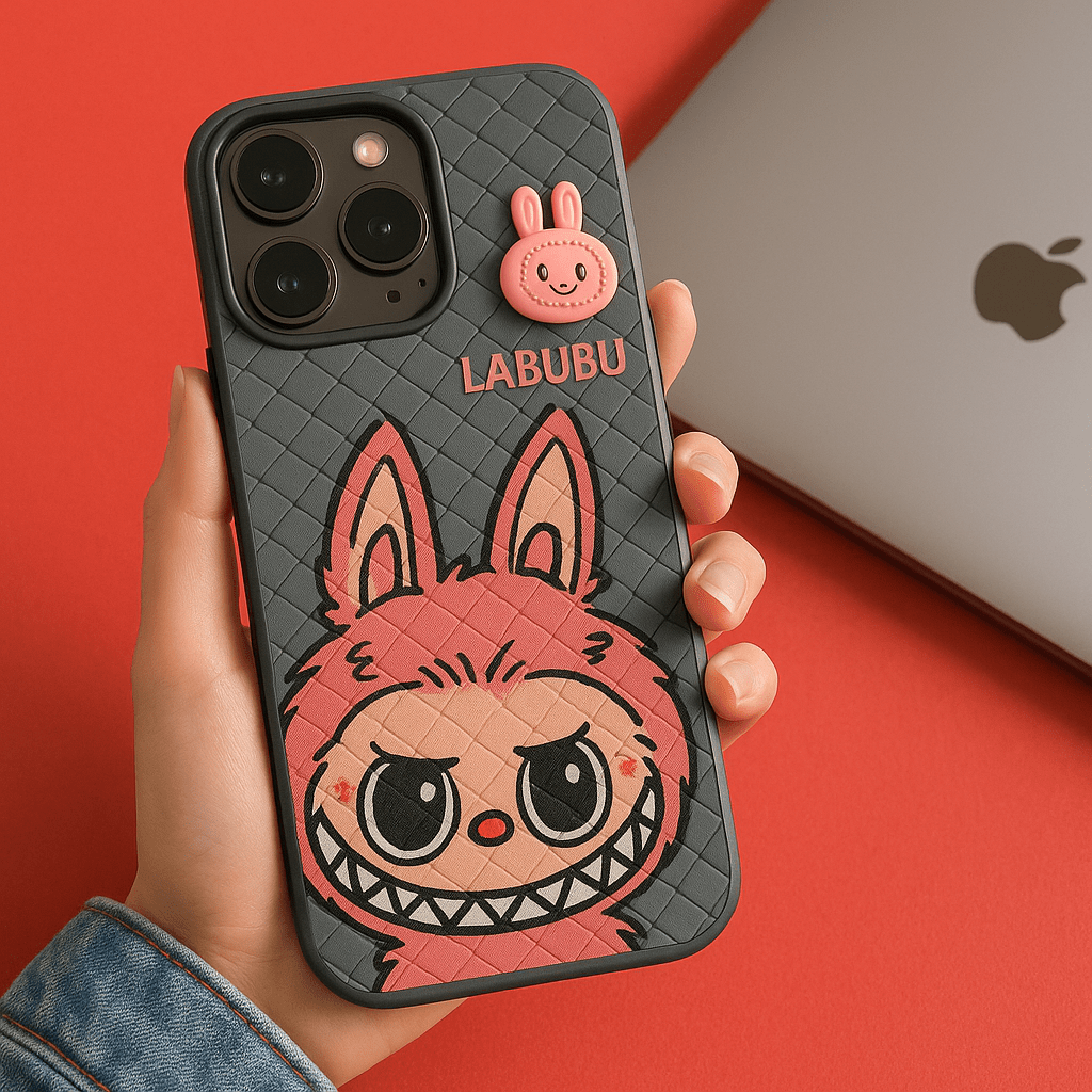 Labubu - 3D Bunny Woven‑Texture Protective iPhone Case - Zambeel