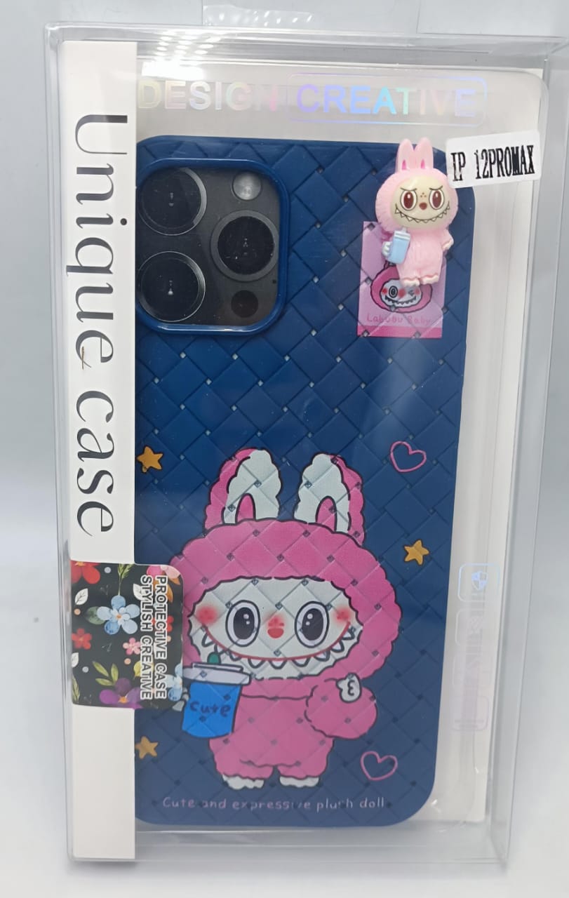 Labubu - 3D Bunny Woven‑Texture Protective iPhone Case - Zambeel
