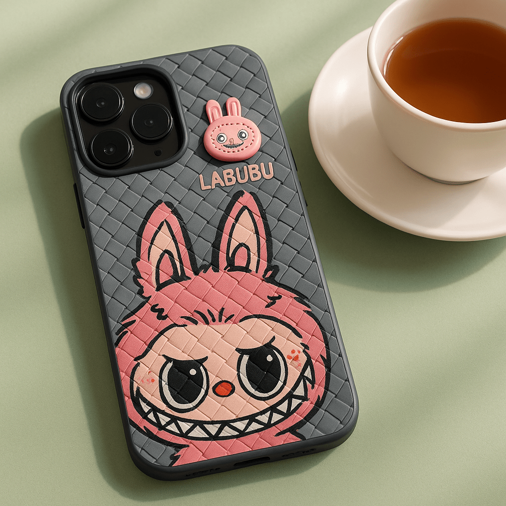 Labubu - 3D Bunny Woven‑Texture Protective iPhone Case - Zambeel