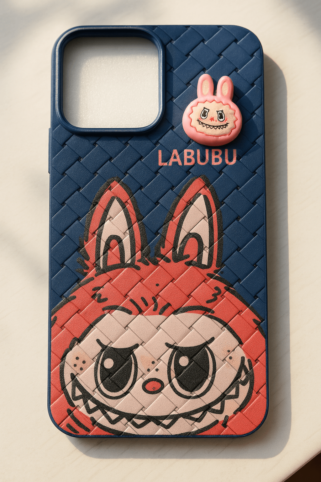 Labubu - 3D Bunny Woven‑Texture Protective iPhone Case - Zambeel