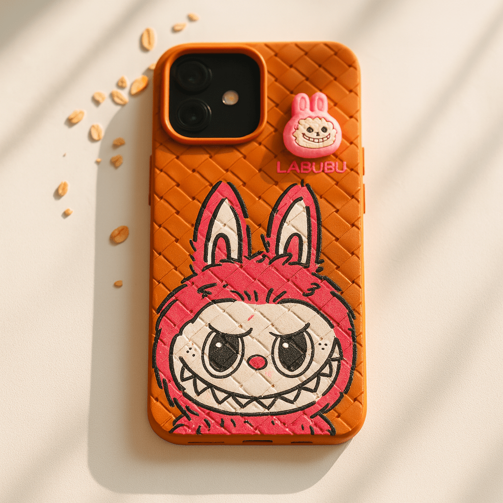 Labubu - 3D Bunny Woven‑Texture Protective iPhone Case - Zambeel