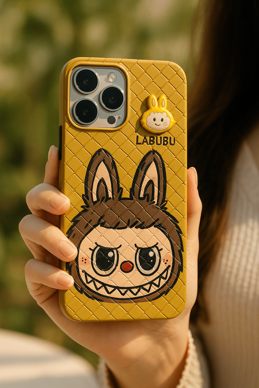 Labubu - 3D Bunny Woven‑Texture Protective iPhone Case - Zambeel