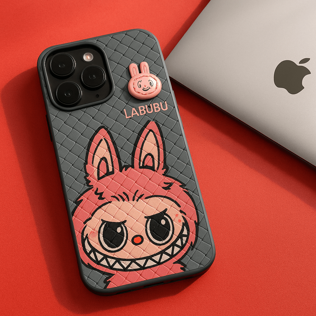 Labubu - 3D Bunny Woven‑Texture Protective iPhone Case - Zambeel