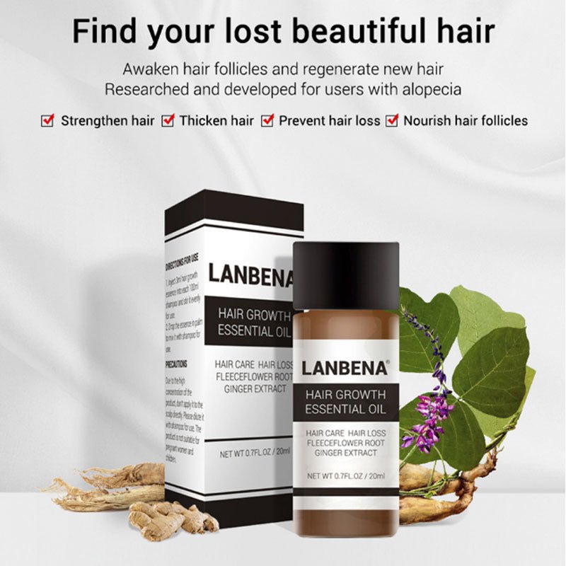 LANBENA Hair Care Essential Oil Hair Growth Treatment Prevention Hair Loss Treatment 20ml - Zambeel