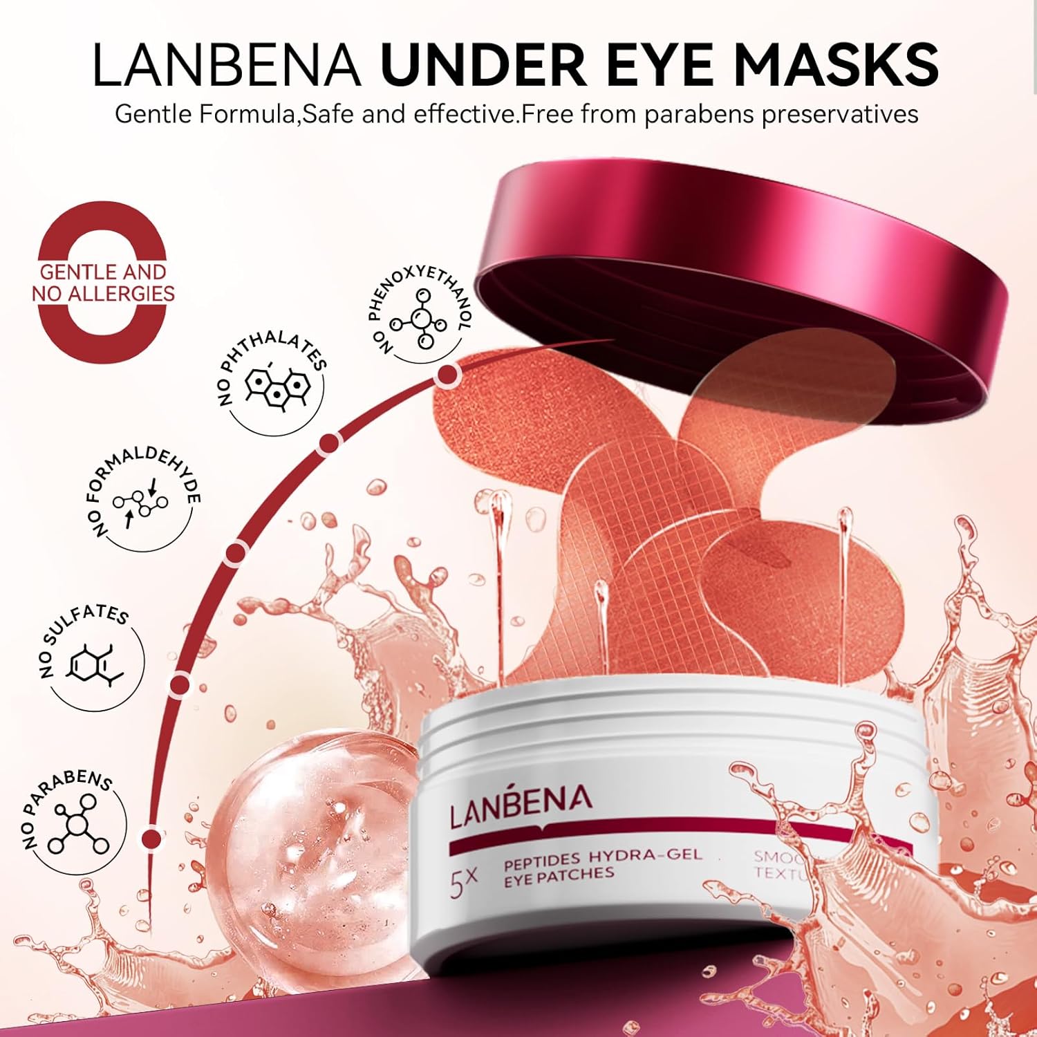 LANBENA - Peptides Hydra - Gel Eye Patches (Original) - Zambeel