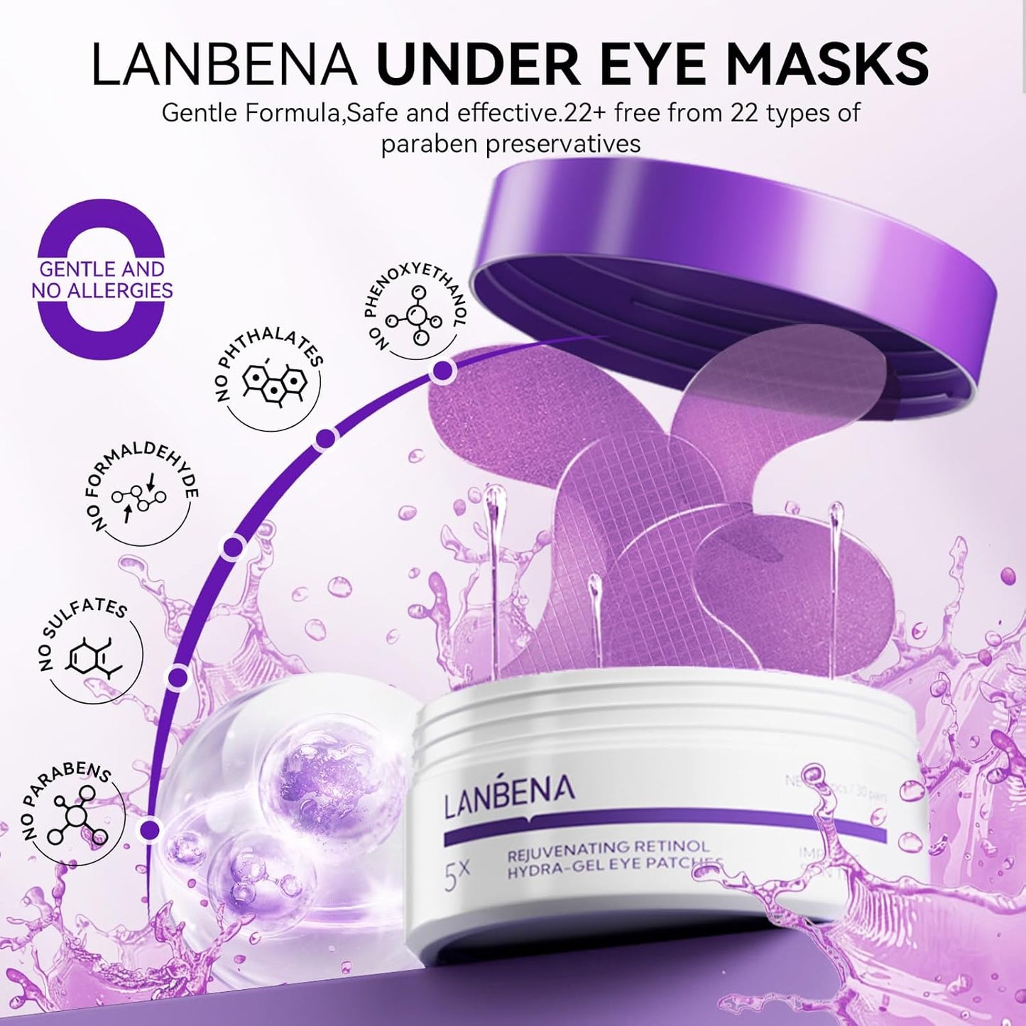 LANBENA - Rejuvenating Retinol Hydra‑Gel Eye Patches (Original) - Zambeel