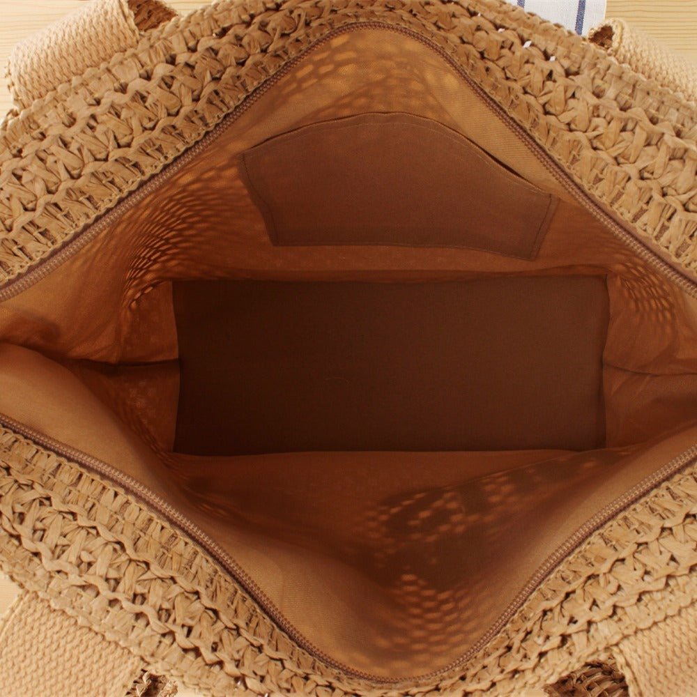 Large Capacity Business Commute Shoulder Minority All - match Straw Bag - Zambeel