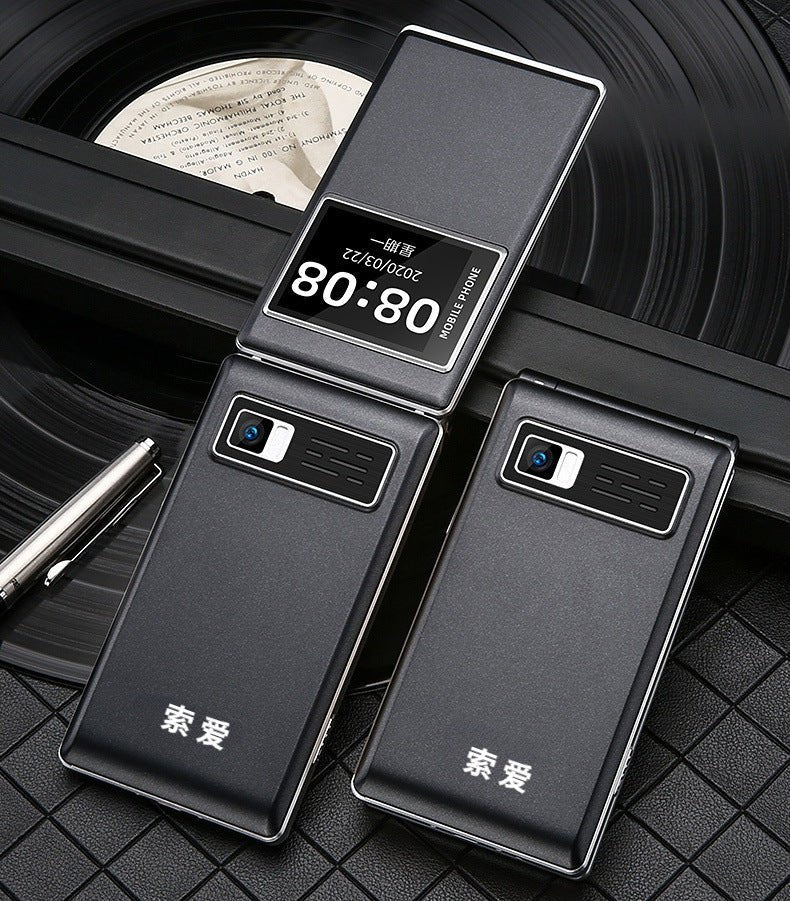 Large Screen Double Screen Flip Button Elderly Mobile Phone - Zambeel