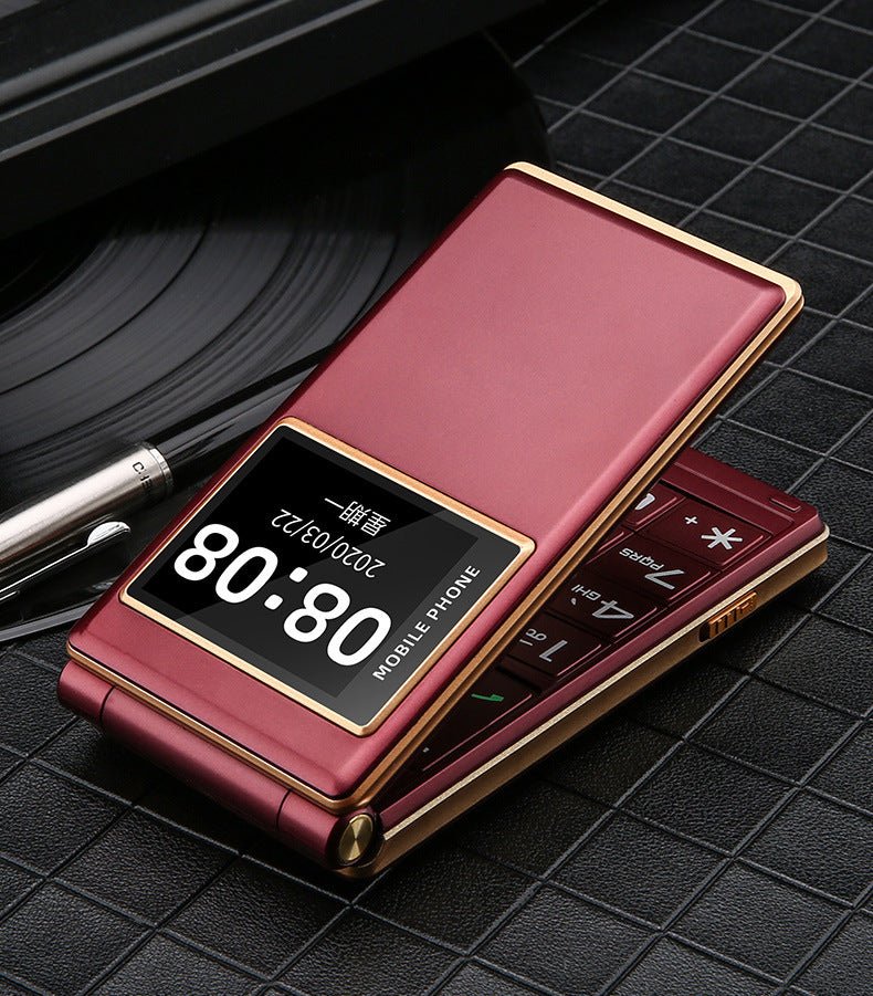 Large Screen Double Screen Flip Button Elderly Mobile Phone - Zambeel