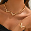 Lava Metal Twisted Design Collar Bracelet High Sense Necklace - Zambeel