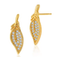 Leaf Shape Inlaid Earrings - Zambeel