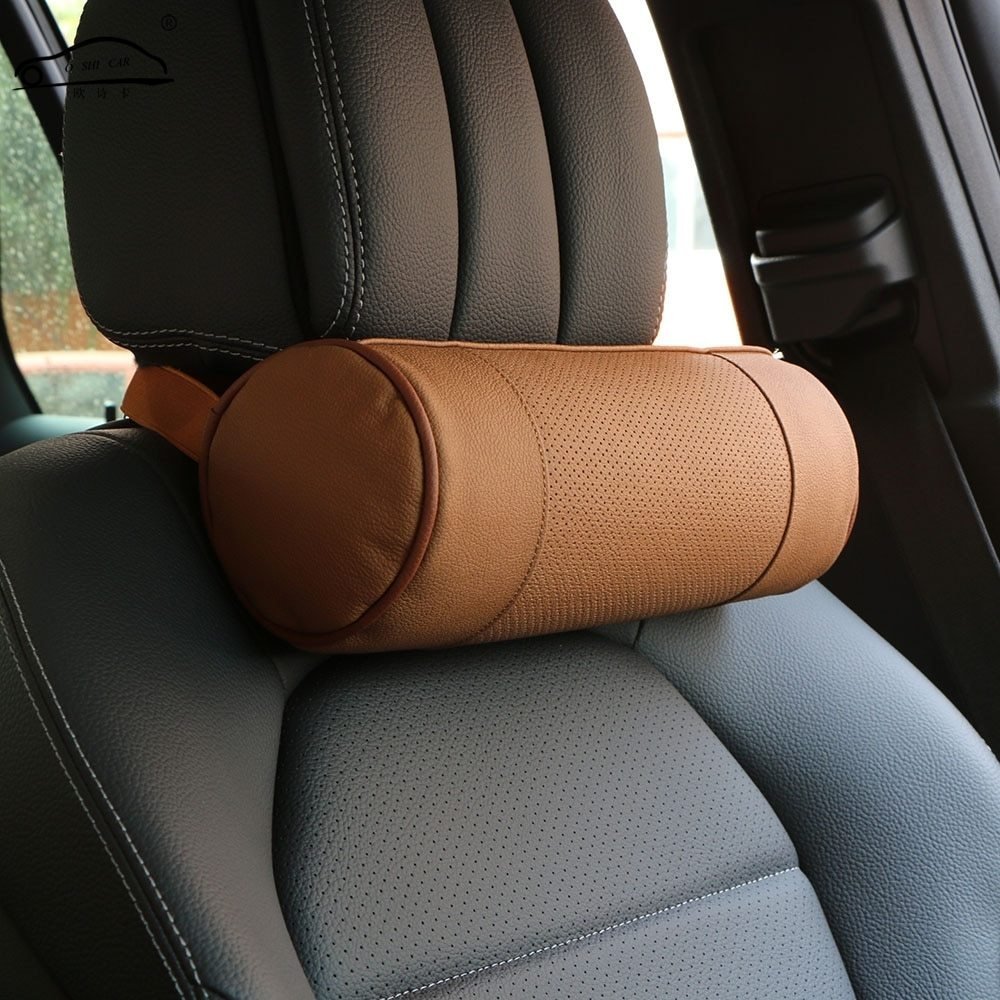Leather Cylindrical Car Seat Pillow - Zambeel