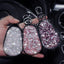 Leather Gourd Rhinestone Female Car Key Cover - Zambeel