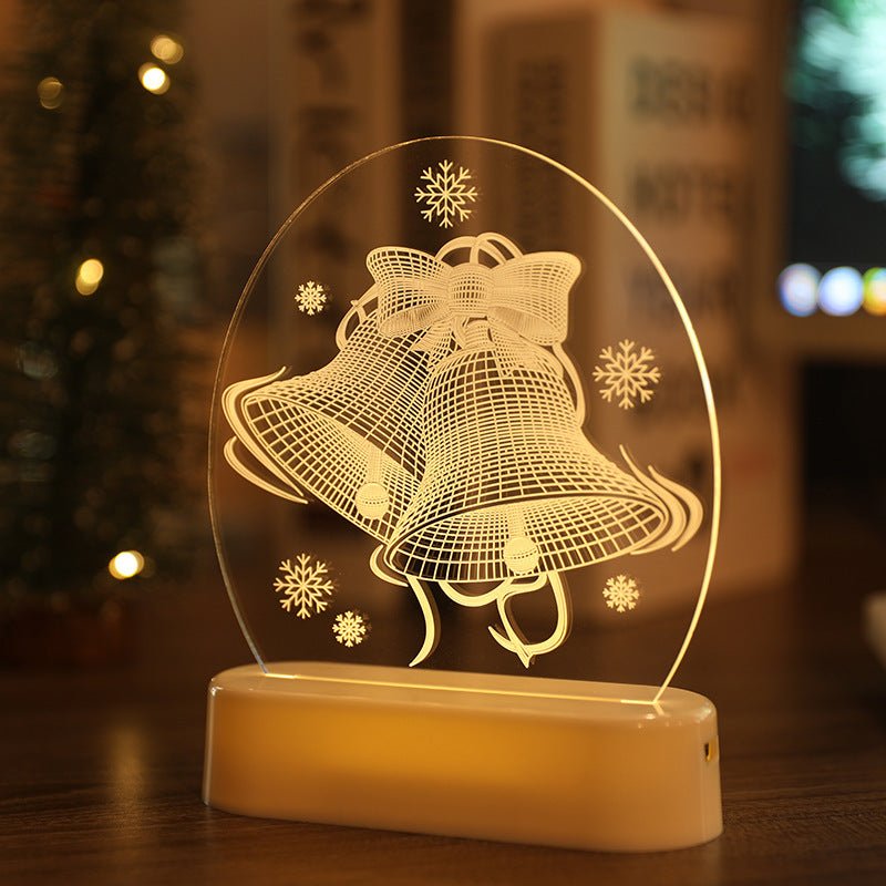 LED Fairy String Lights Battery USB 3D Santa Claus Tree Acrylic Night Light Wedding Christmas Decoration for Home Room Garland - Zambeel