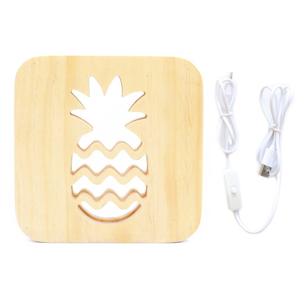 LED Wooden Pineapple Night Light USB - Zambeel