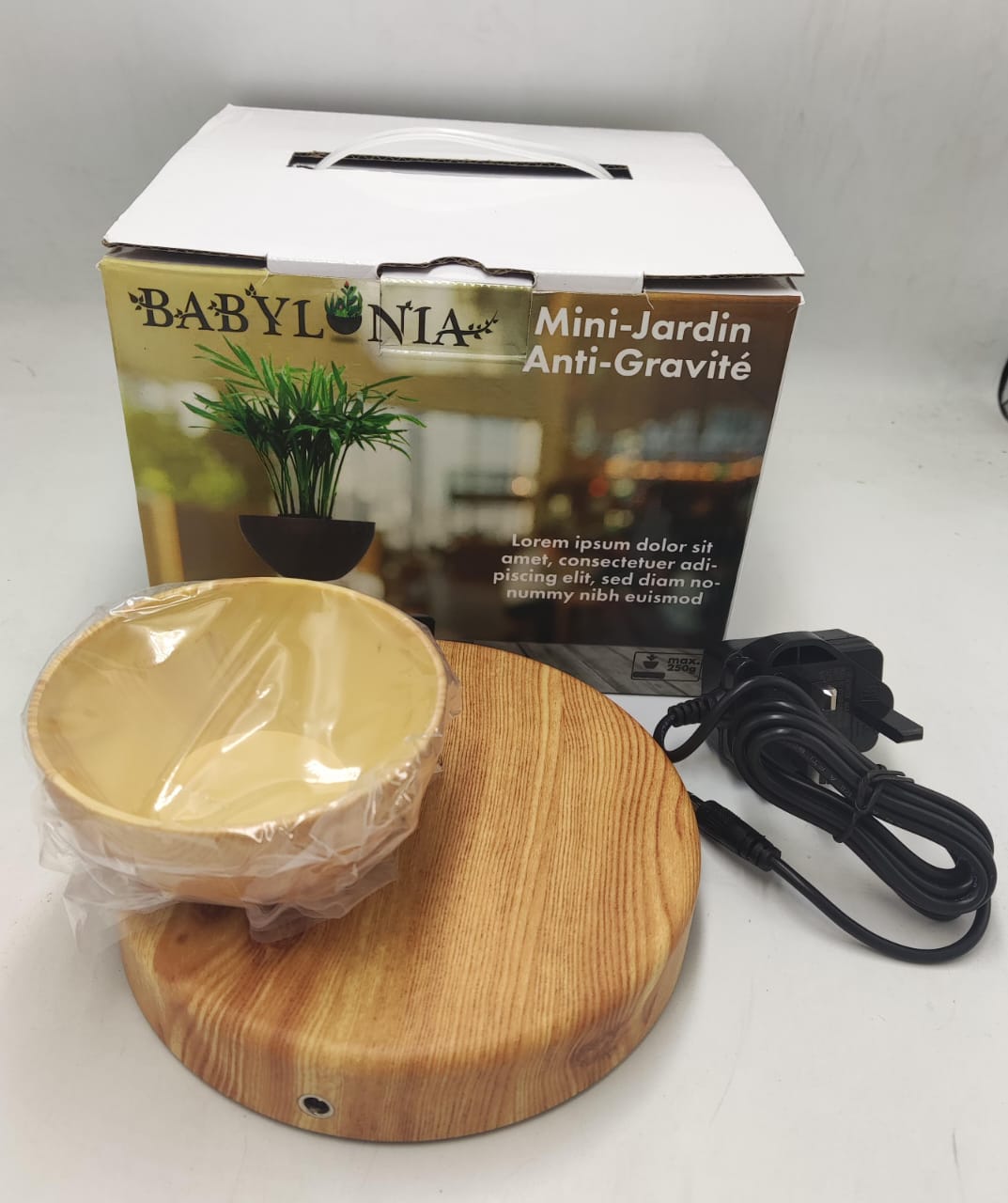 Levitating - Floating Flower Pot with Wood Base © - Zambeel