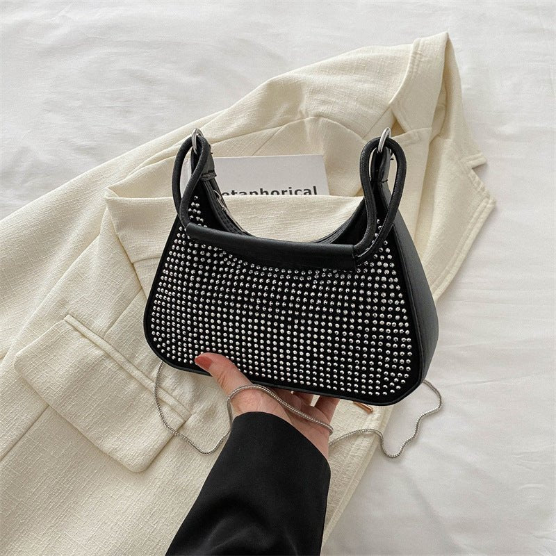 Light Diamond Fashion Rhinestone Chain Crossbody Bag - Zambeel