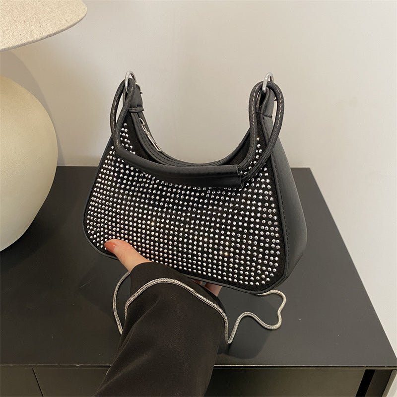 Light Diamond Fashion Rhinestone Chain Crossbody Bag - Zambeel