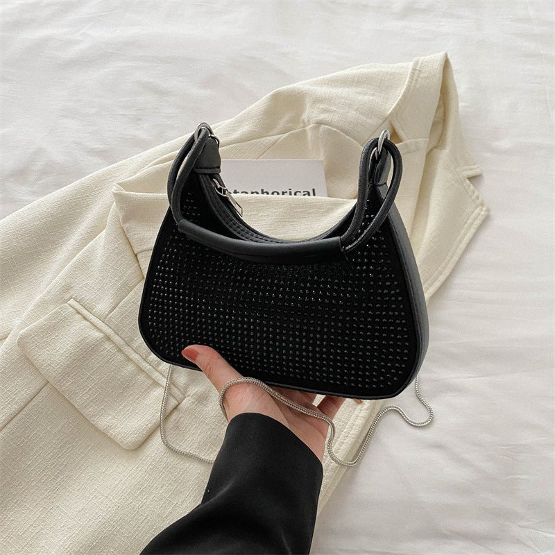 Light Diamond Fashion Rhinestone Chain Crossbody Bag - Zambeel