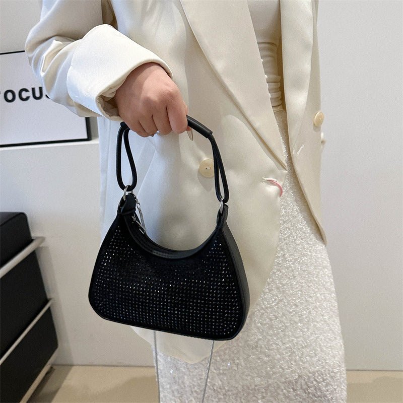 Light Diamond Fashion Rhinestone Chain Crossbody Bag - Zambeel