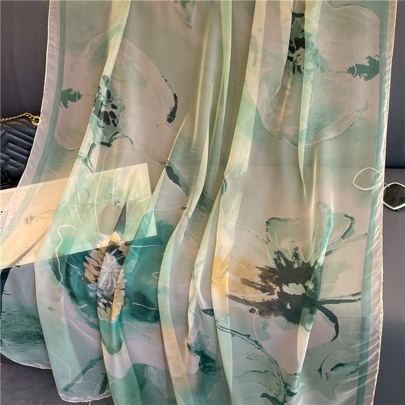 Light Luxury Artificial Silk Talma Yousoft Scarf Women's Large Size Pattern Commuter - Zambeel