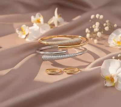 Linked Chain Luxury Bangle & Ring Set - Zambeel