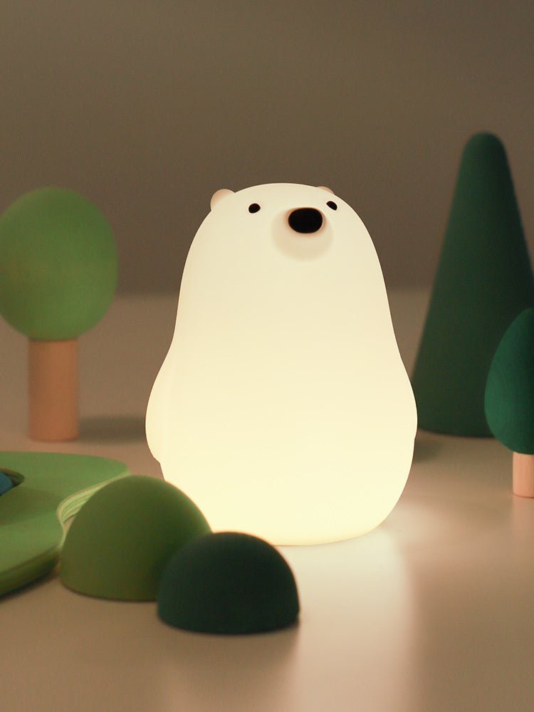 Little White Bear Pat Light Silicone Soft Light Sleep Light Night Light - Zambeel