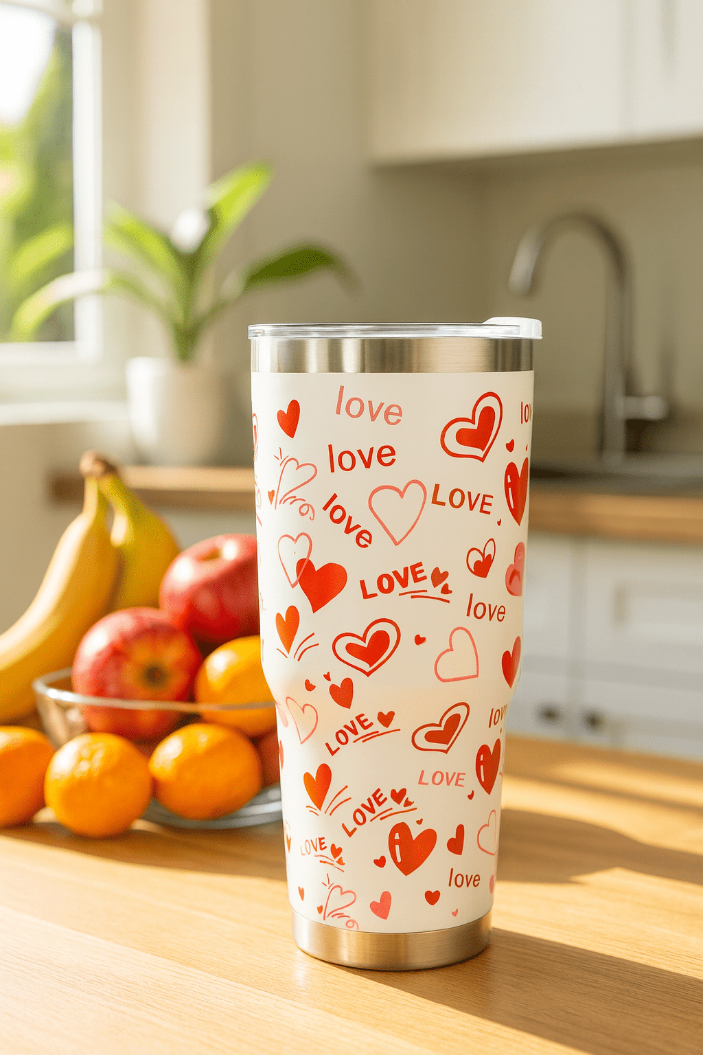 Love Print Stainless Steel Travel Tumbler - Zambeel