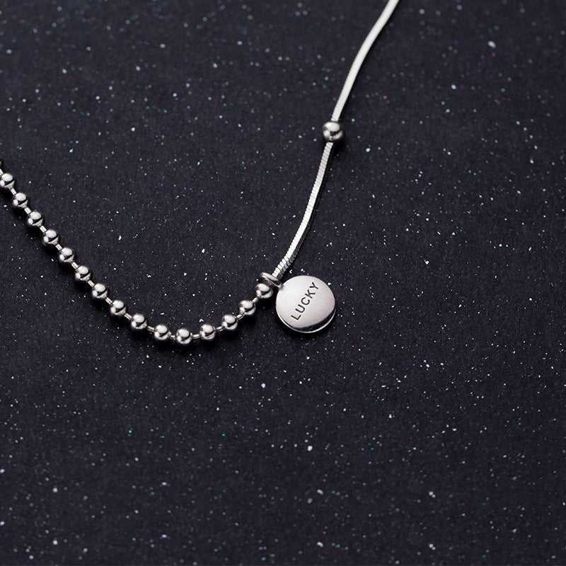 Lucky Letter Round Necklace Female Letter Niche Clavicle Chain - Zambeel